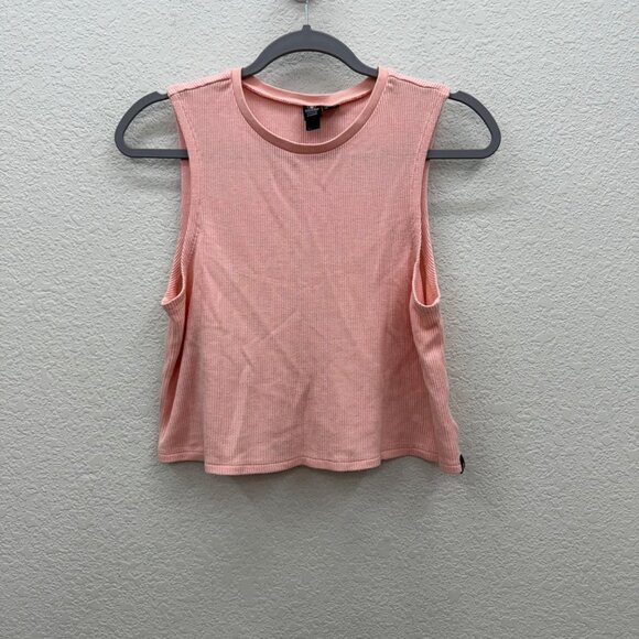 Volcom Lived in Lounge Waffle Knit Sleeveless Crop Tank Top Shirt Womens Medium - Picture 1 of 8